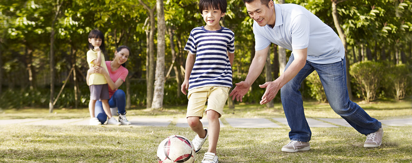 ครอบครัวออกกำลังกายด้วยกัน